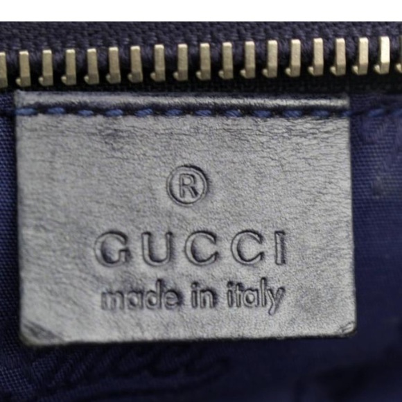 Gucci Navy Monogram GG Zip Blue Canvas Tote 💕 - Picture 3 of 8